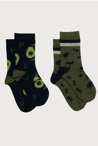 Adult socks with bugs, avocado 221902 / HH 5