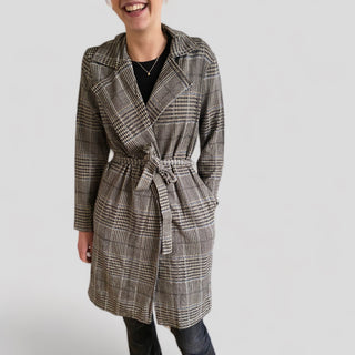 Checked trench coat 201604 / Q 21
