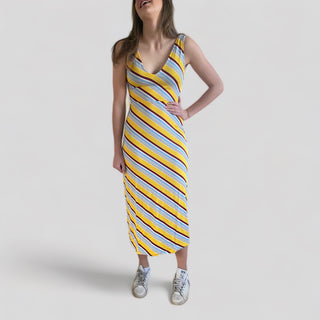 Striped midi dress 211707/ U16