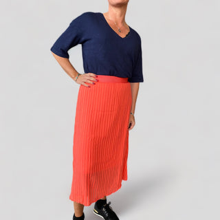 Pleated skirt coral 201807 - B 1