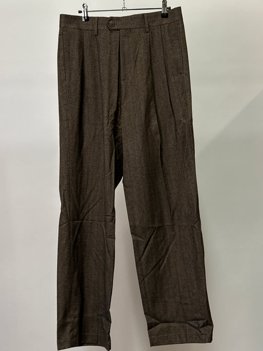 ASOS Design high waist wide leg trousers in brown