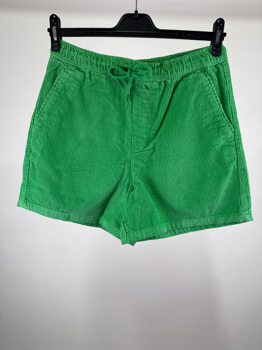 ASOS DESIGN wide shorts in bright green cord