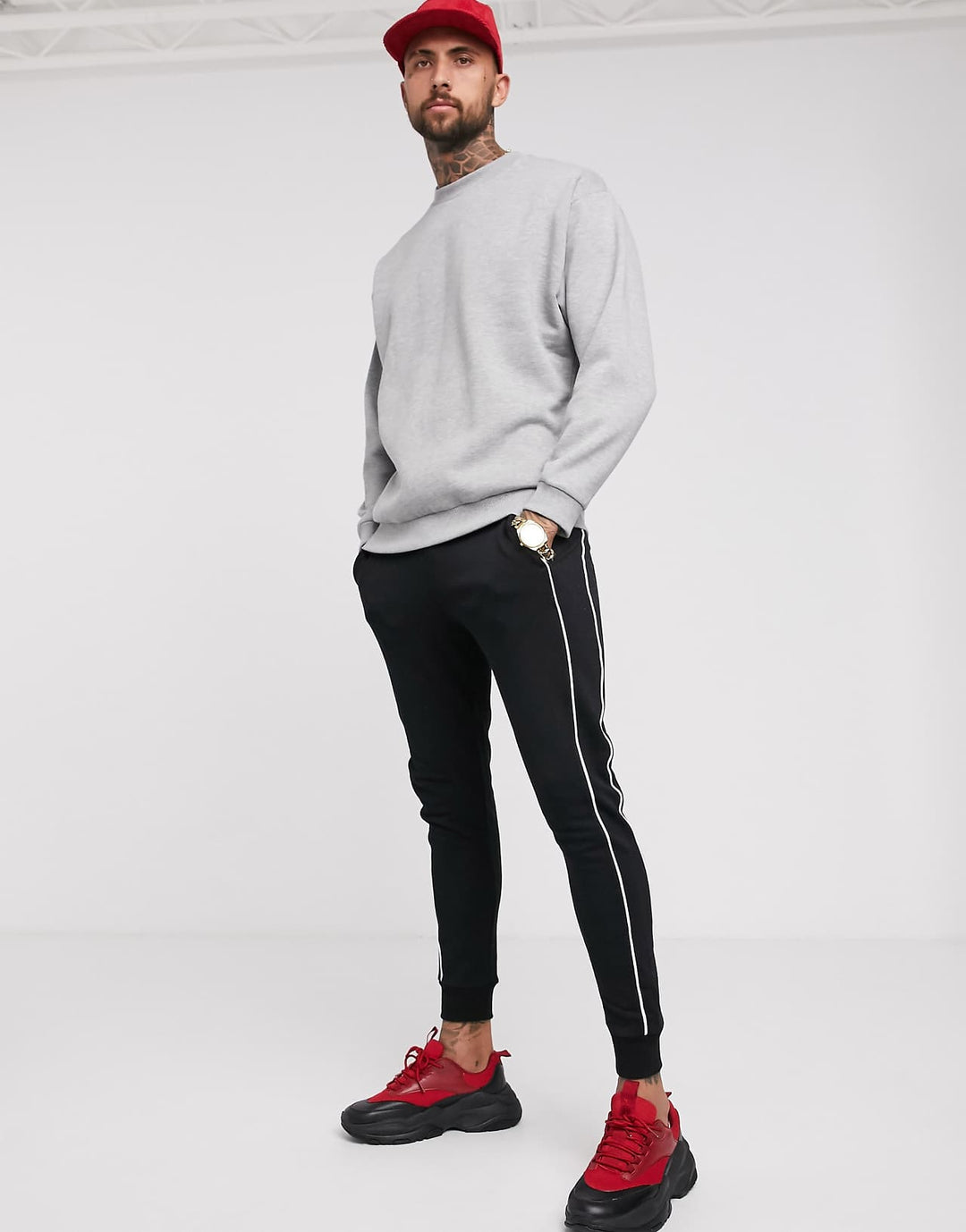 aSOS DESIGN - Ylisuuri collegepaita, harmaa meleerattu