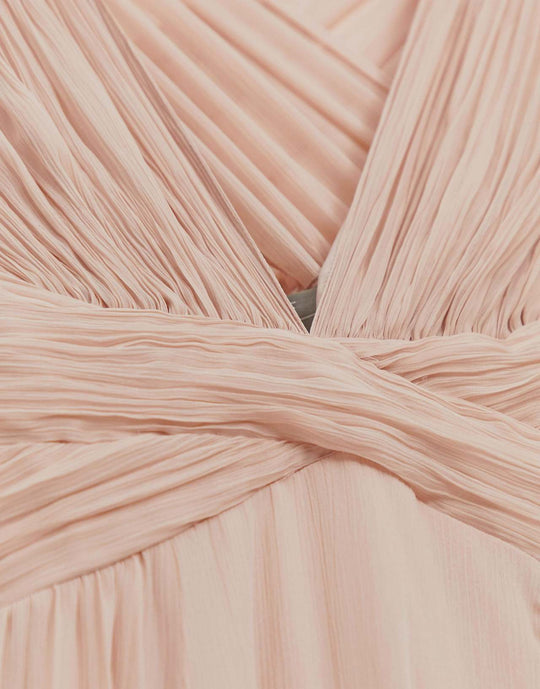 ASOS Design Bridesmaid Ruched Bodice Drape Maxi Dress with Wrap Waist