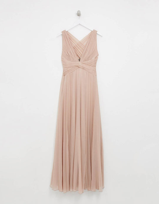 ASOS Design Bridesmaid Ruched Bodice Drape Maxi Dress with Wrap Waist