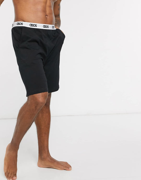 asos-design-lounge-pyjama-shorts-in-black-with-branded-waistband