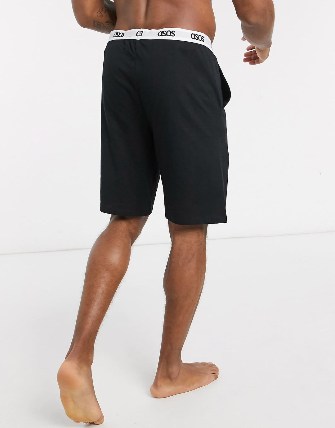 asos-design-lounge-pyjama-shorts-in-black-with-branded-waistband