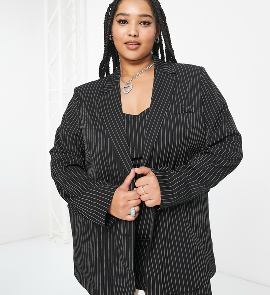 Extro & Vert oversized blazer in pinstripe