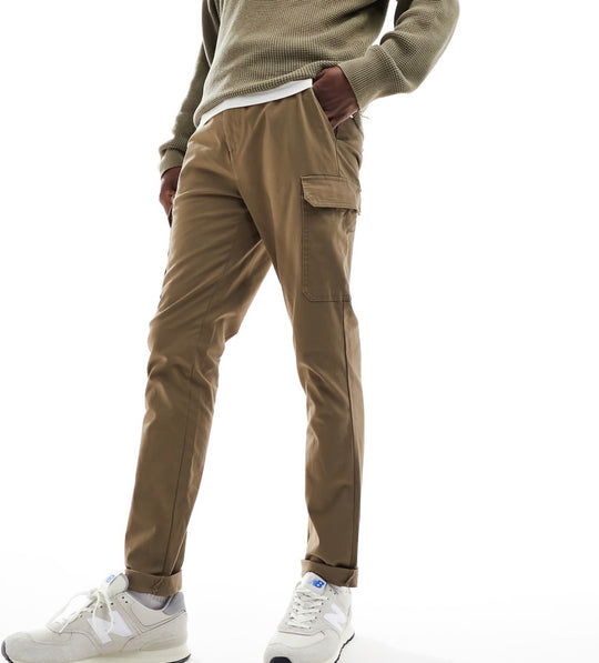 ASOS Design Skinny Cargo Trousers in Brown