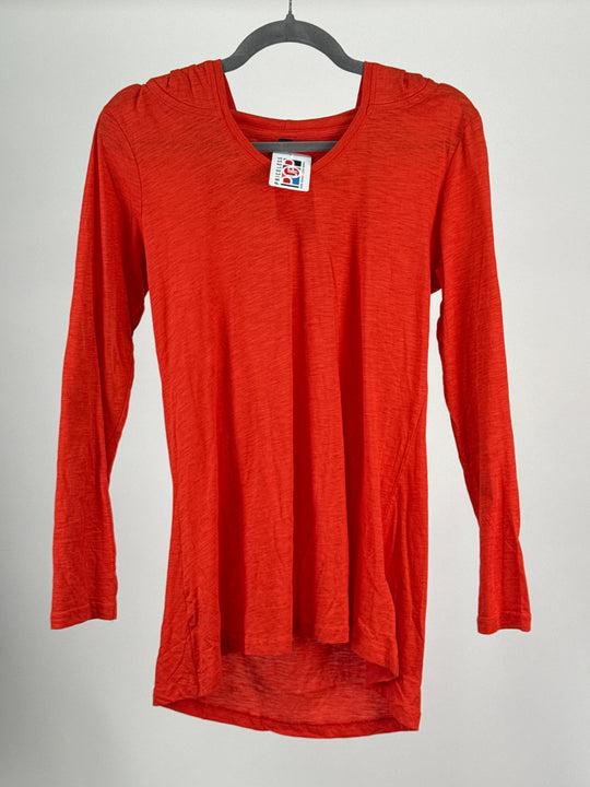 Bonprix Long Sleeve Shirt with Hoodie in Red