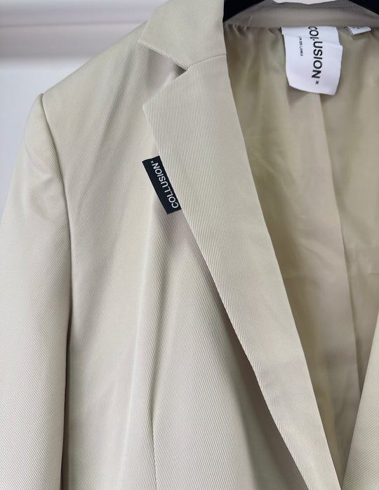 COLLUSION oversize blazer in stone