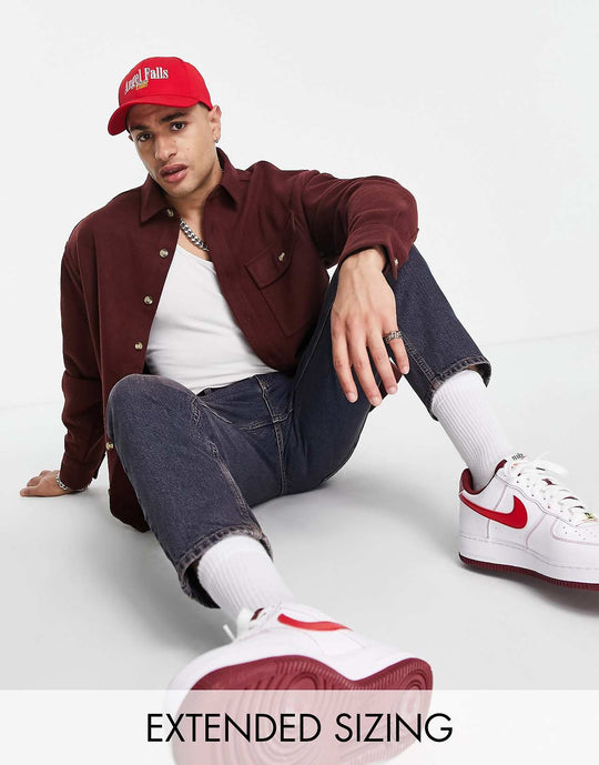 asos-design-boxy-oversized-wool-mix-shirt-in-brown