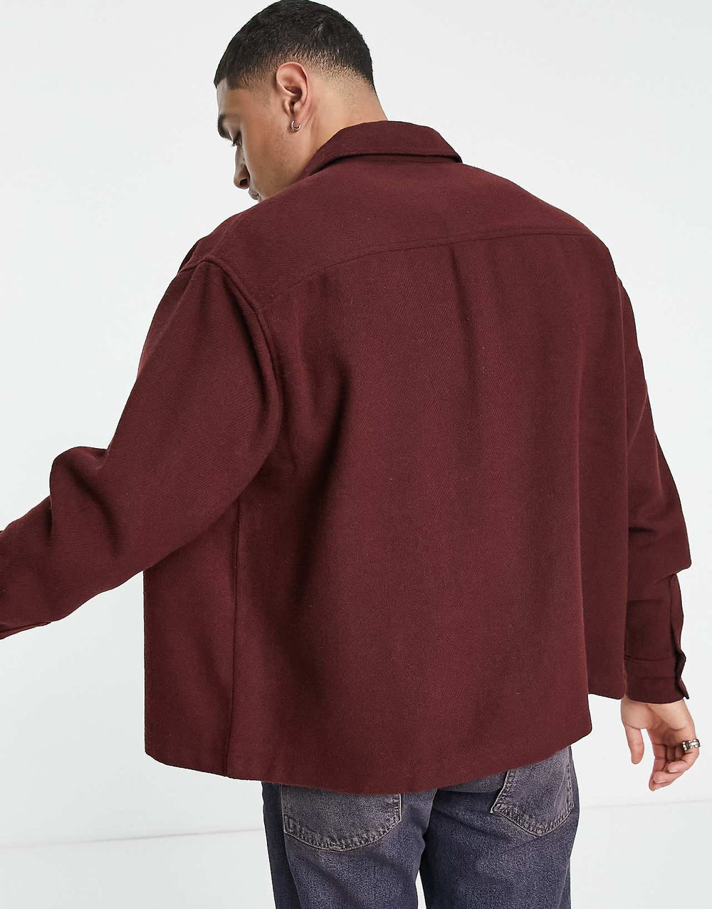 asos-design-boxy-oversized-wool-mix-shirt-in-brown