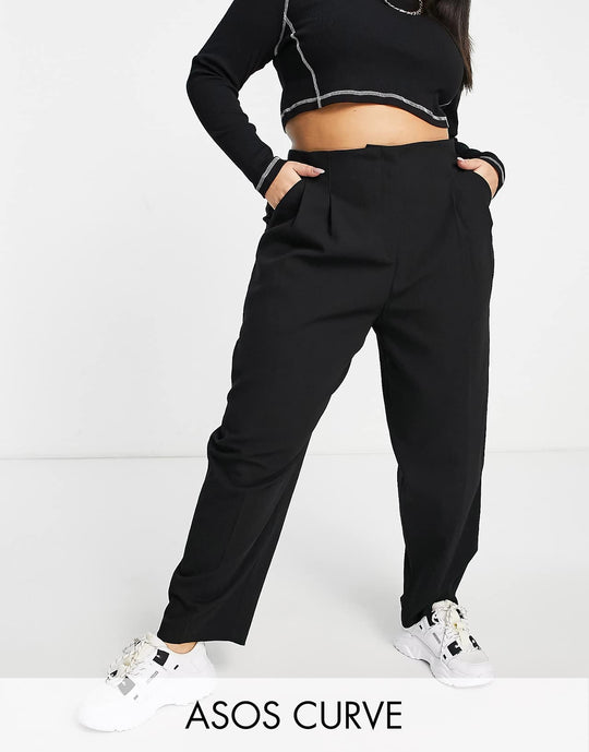 asos-design-curve-soft-slouch-mom-trouser-in-black