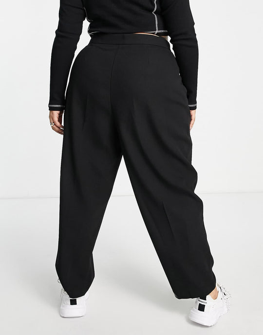 ASOS Design Curve Soft Slouch Mom Trouser in Black
