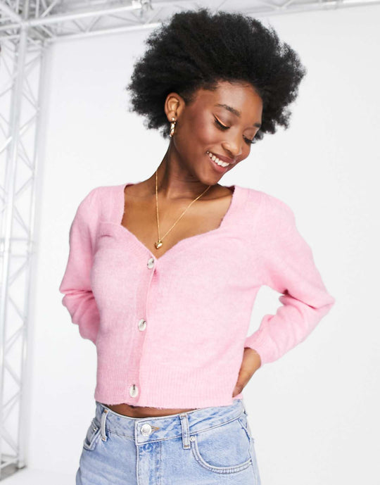miss-selfridge-pale-pink-puff-sleeve-cardigan-lpink