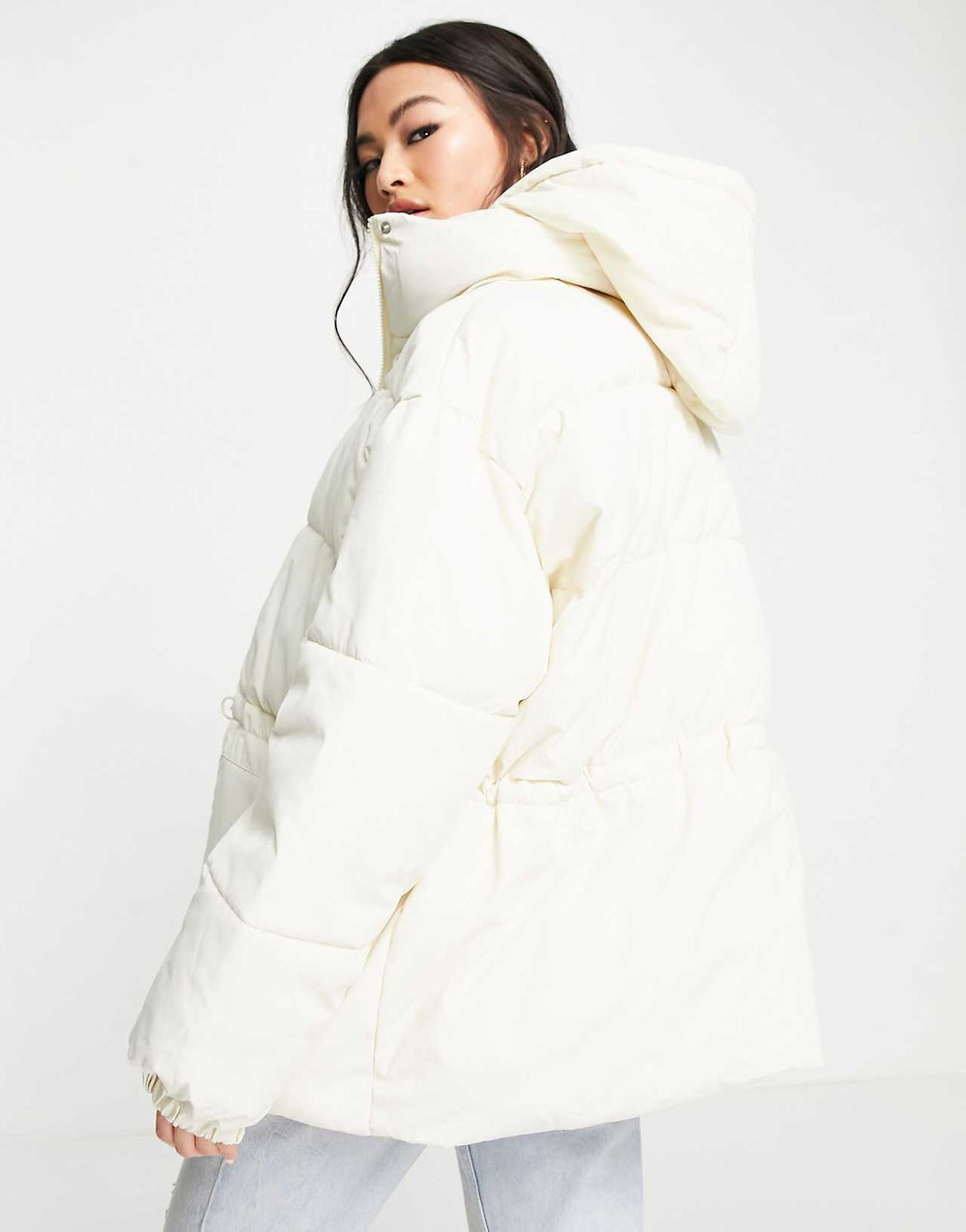 missguided-playboy-cinched-waist-hooded-puffer-jacket-in-stone