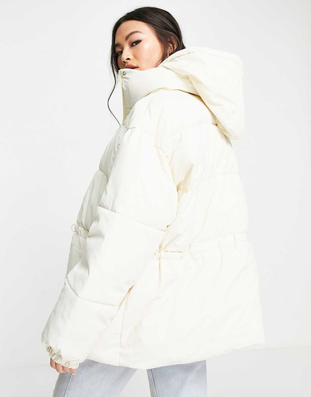 missguided-playboy-cinched-waist-hooded-puffer-jacket-in-stone