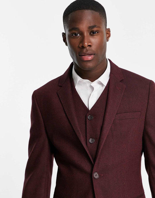 asos-design-wedding-super-skinny-wool-mix-suit-jacket-in-burgundy-herringbone