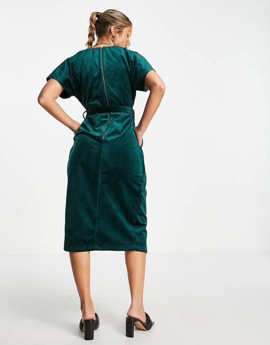 closet-london-kimono-sleeve-velvet-midi-dress-with-wrap-tie-in-emerald-green