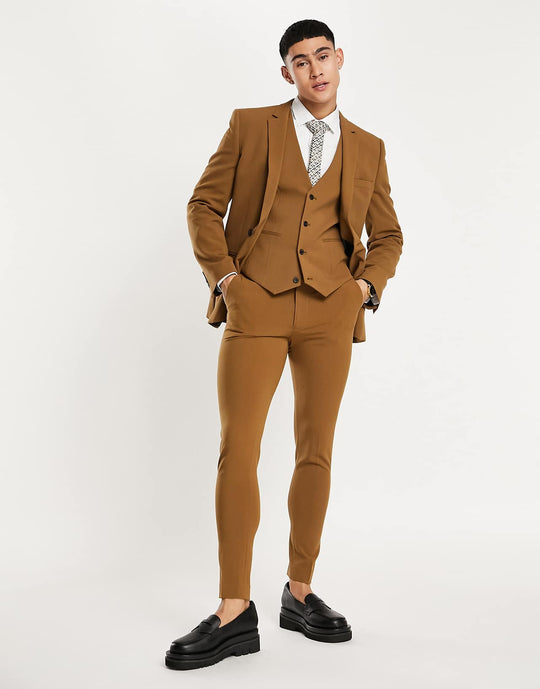 asos-design-super-skinny-suit-trousers-in-tobacco