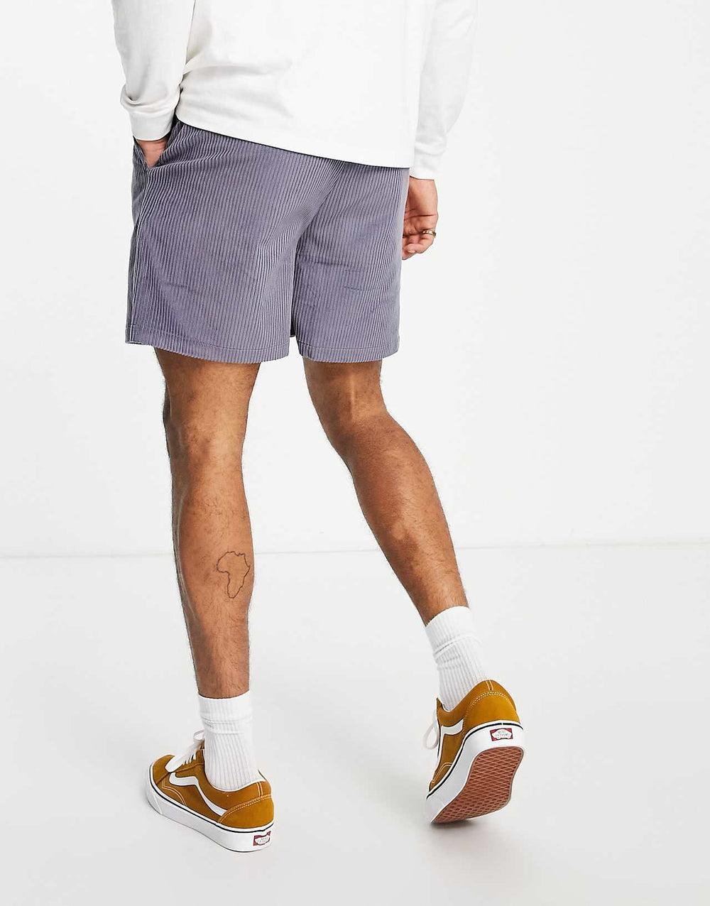 ASOS Design Wide Fit Shorts in Blue Cord