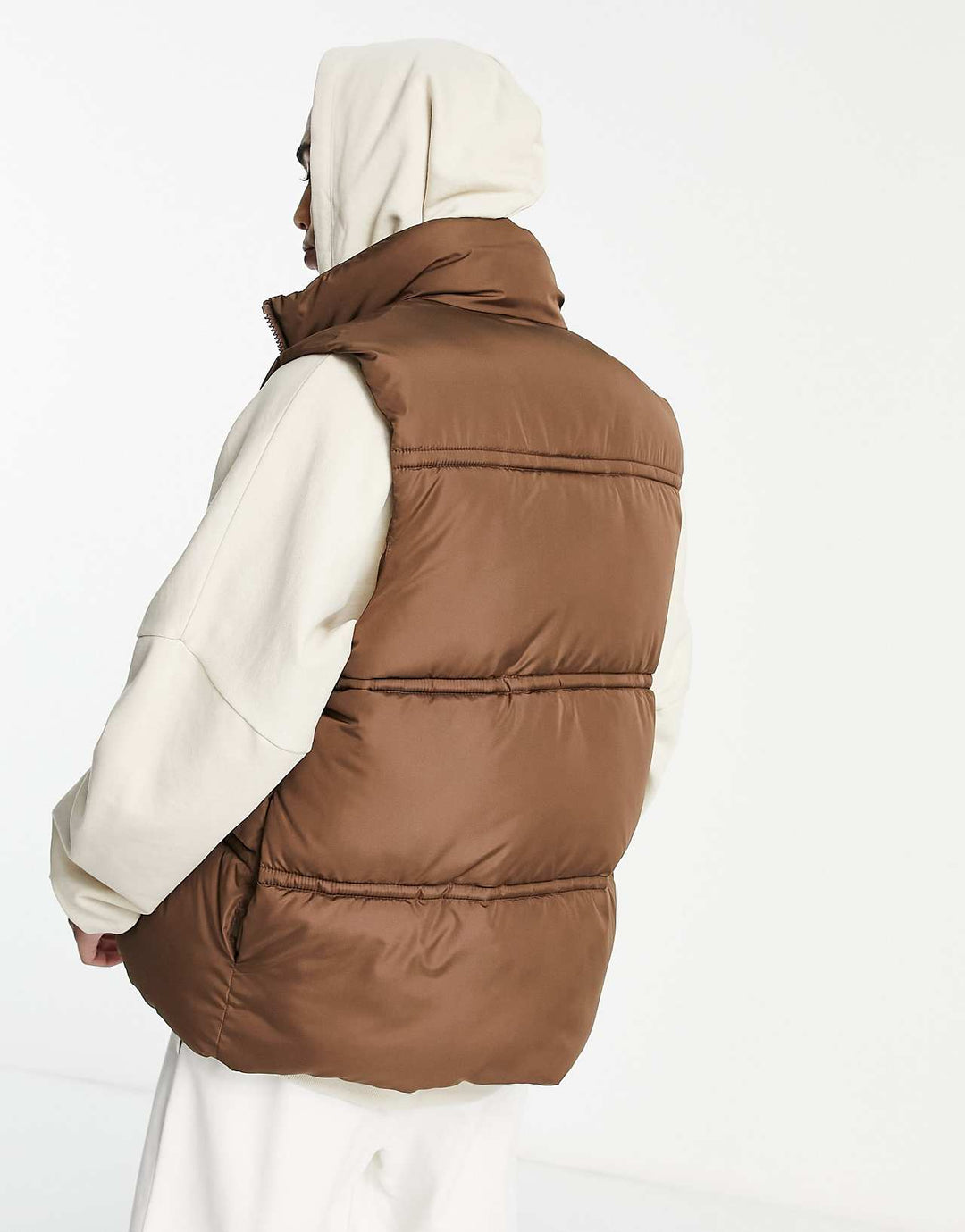 ASOS Design Puffer Gilet in Brown