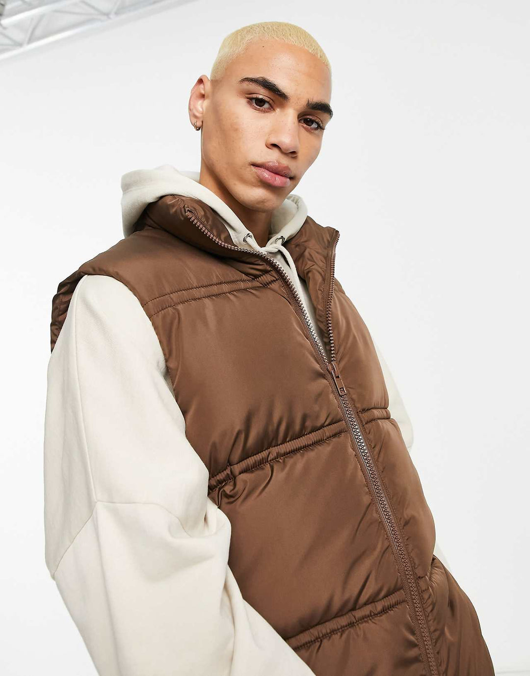 ASOS Design Puffer Gilet in Brown