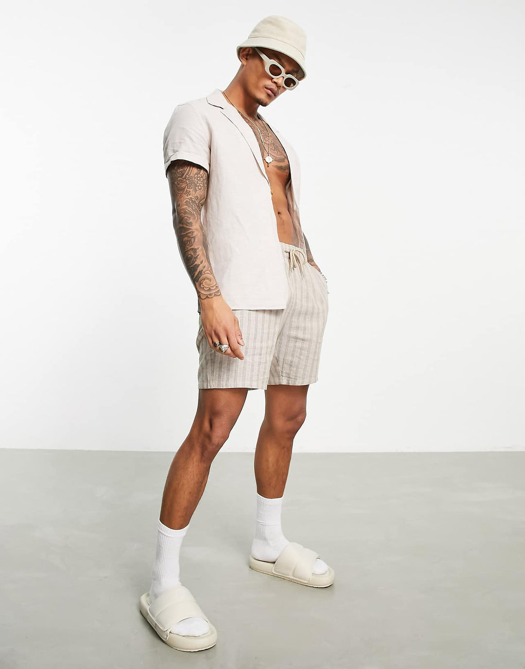 asos-design-regular-linen-shirt-with-low-deep-revere-in-stone