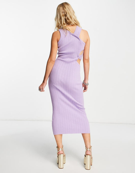 4th Reckless Knitted Midi Dress in Lilac