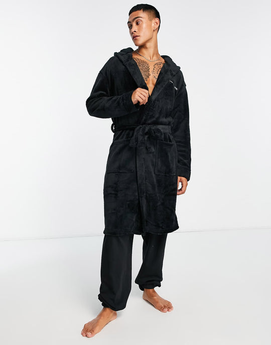 the couture club dressing gown in charcoal