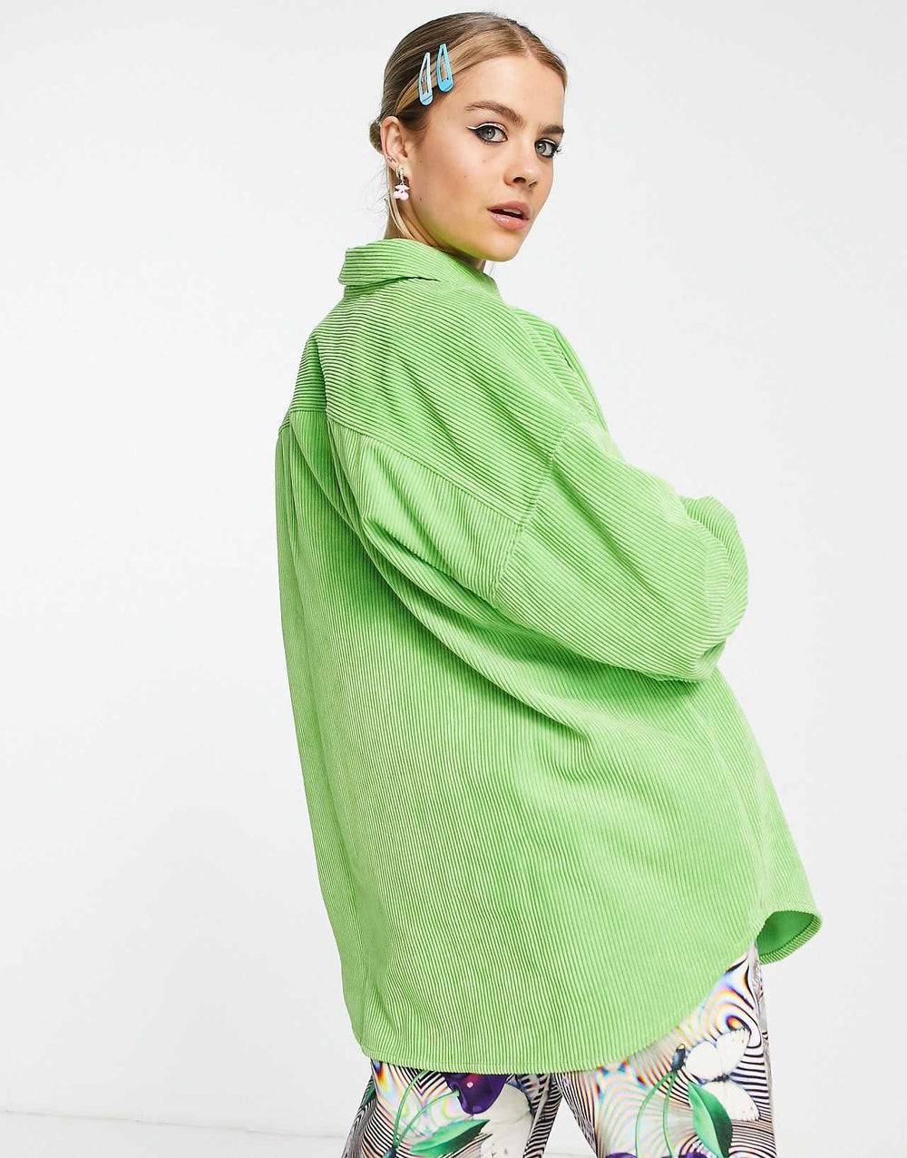 collusion-polyester-oversized-shirt-in-green-cord-mgreen