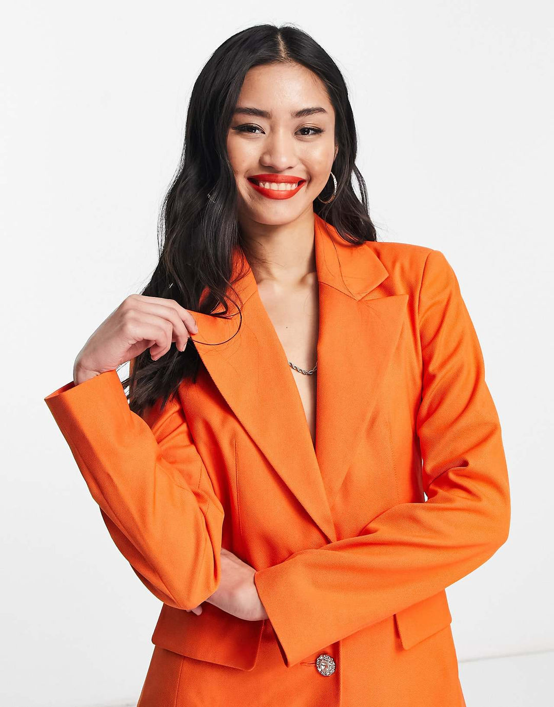 Miss Selfridge Button Blazer Co-Ord in Orange