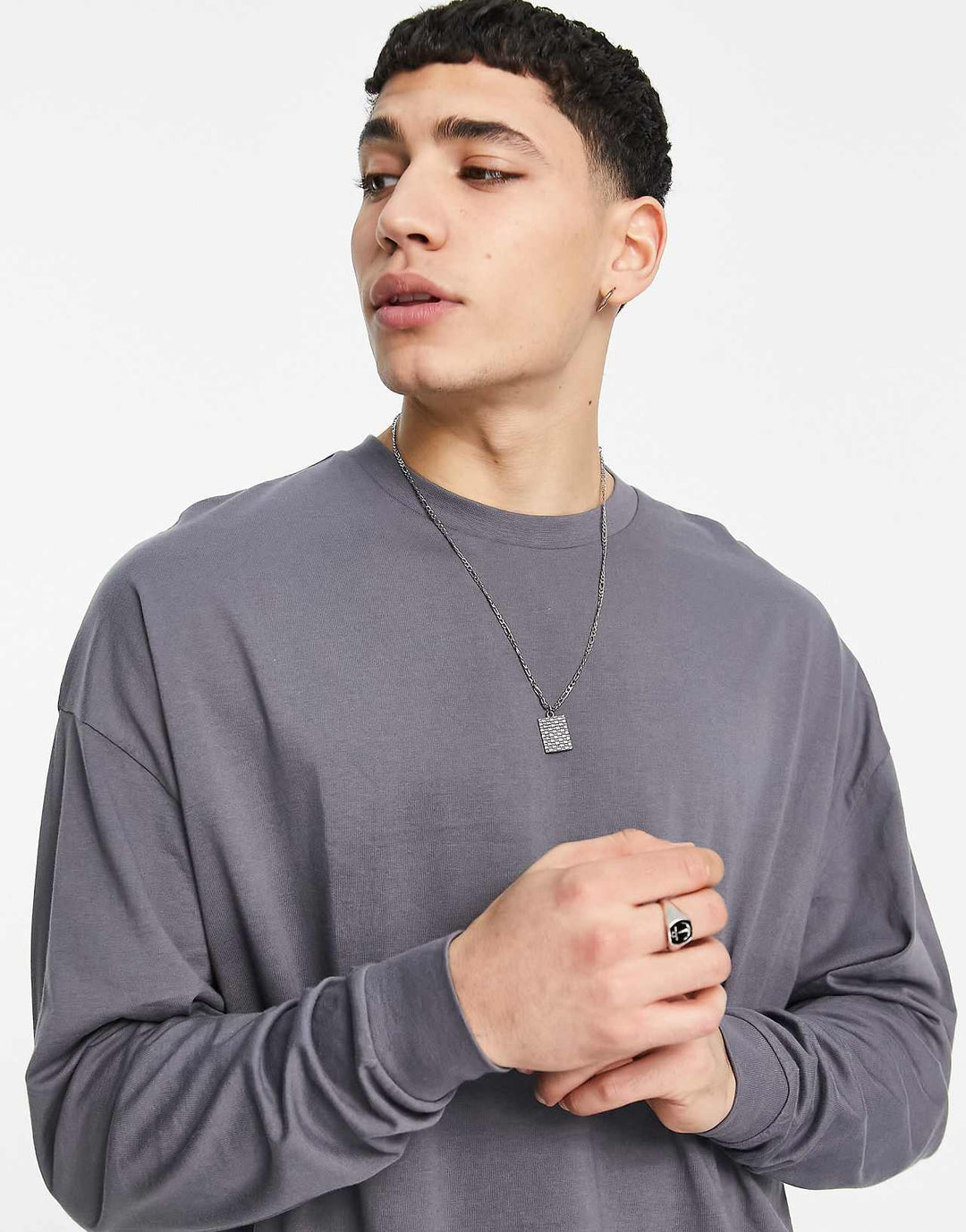 ASOS Design Väljä Pitkähihainen T-paita, Pestyn Musta