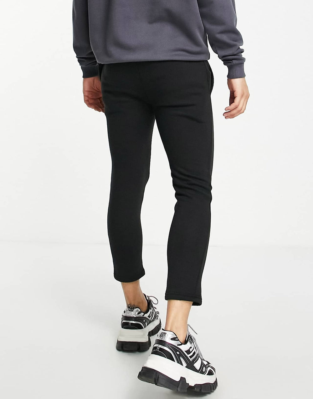 soulstar tapered pin tuck joggers in black