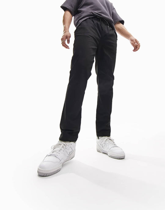 asos-design-slim-chinos-with-elastic-waist-in-black
