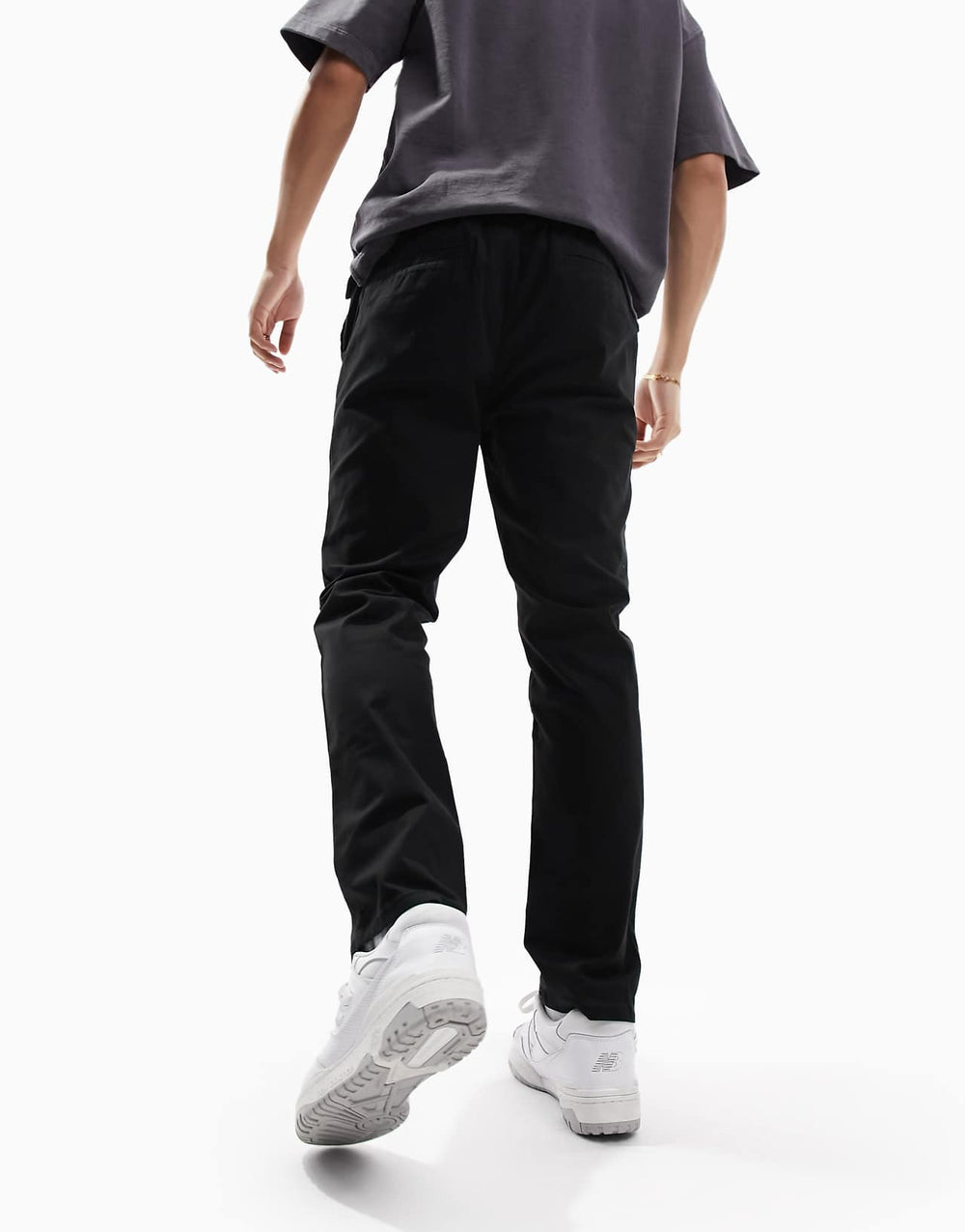 asos-design-slim-chinos-with-elastic-waist-in-black