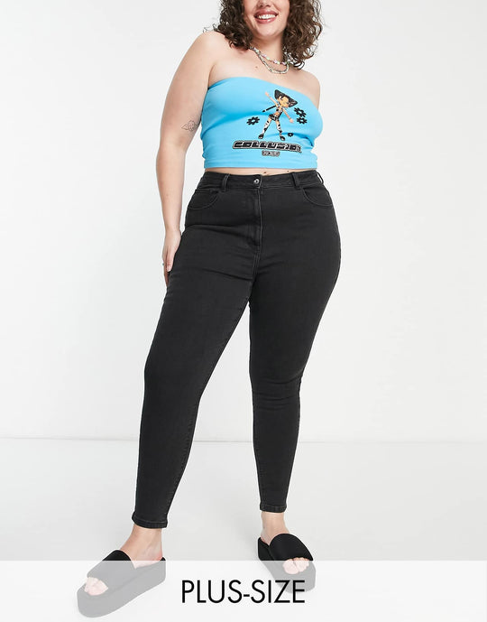 Collusion X001 Mustat Skinny-farkut