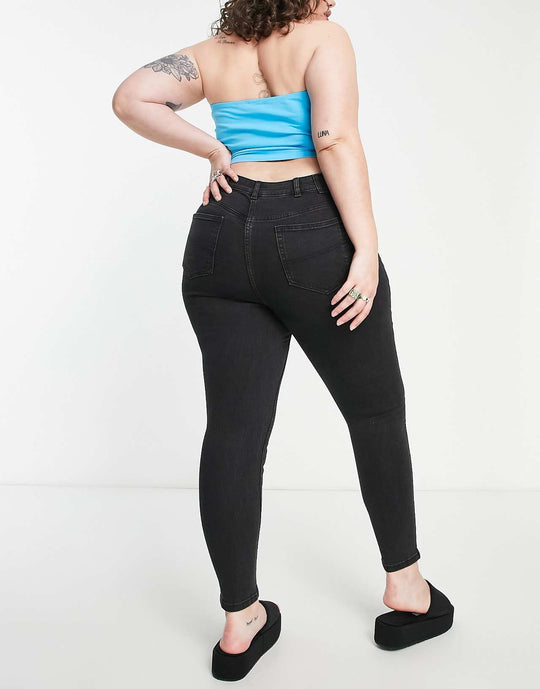 Collusion X001 Mustat Skinny-farkut