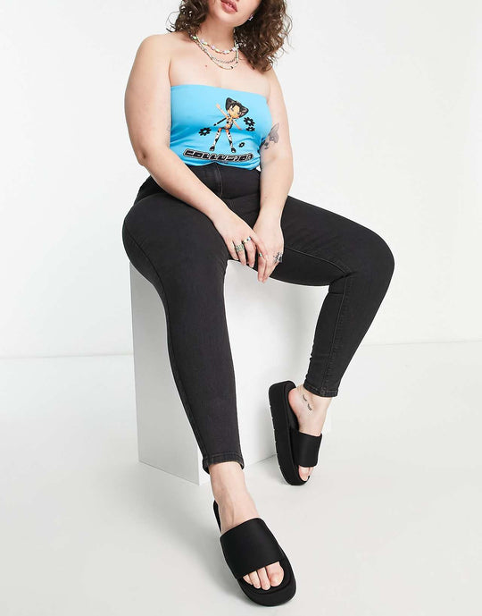 Collusion X001 Mustat Skinny-farkut