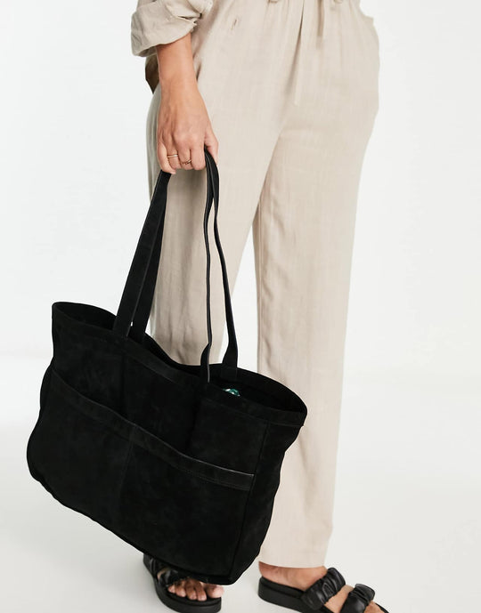 urbancode suede tote bag in black