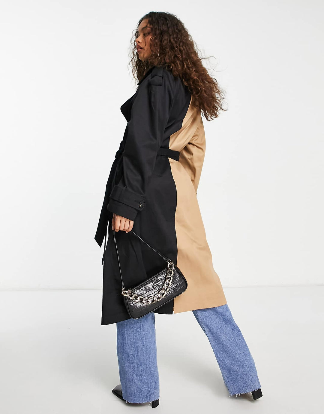 asos-design-petite-half-and-half-trench-coat-in-black-and-stone