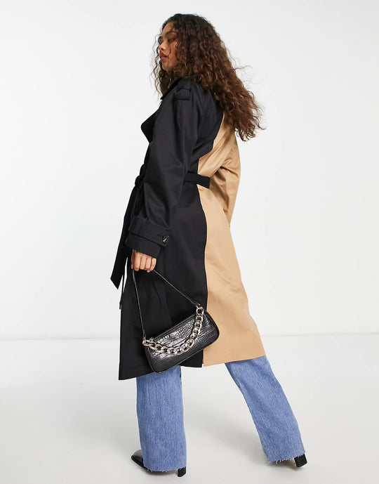asos-design-petite-half-and-half-trench-coat-in-black-and-stone