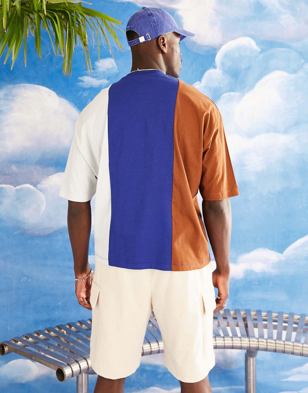 asos-design-oversized-t-shirt-in-brown-and-navy-colour-block-with-spliced-city-print