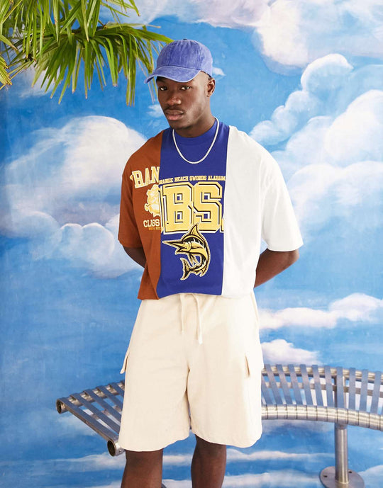 asos-design-oversized-t-shirt-in-brown-and-navy-colour-block-with-spliced-city-print