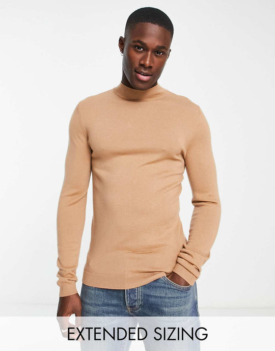 asos-design-muscle-fit-premium-merino-wool-turtle-neck-jumper-in-dark-beige