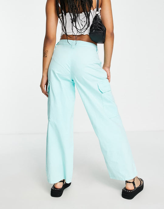 asos-design-petite-blekbla-cargobyxor-i-oversize