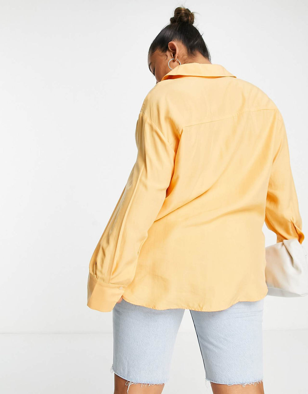 Mango Curve Oversized Shirt in Bright Orange