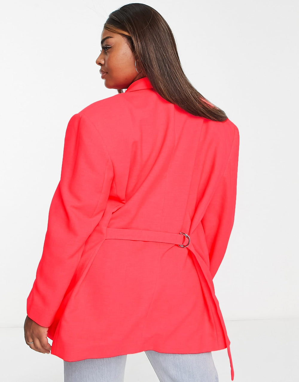 aSOS DESIGN Curve - Ylisuurikokoinen Grandad-bleiseri, neonoranssi