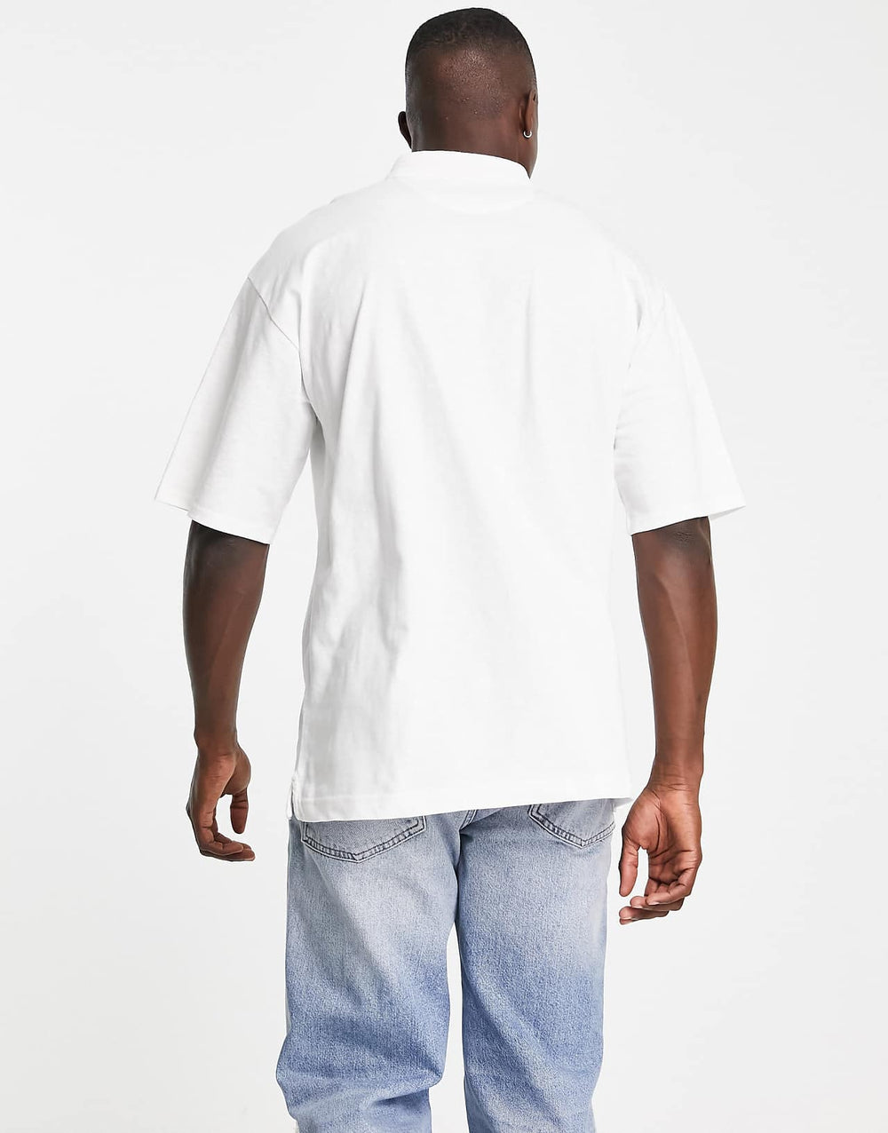 Farah Costello Zip Cotton Polo Shirt in White